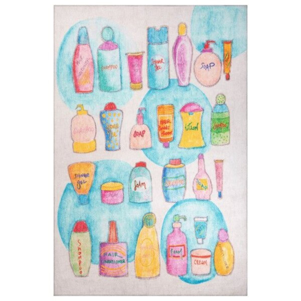 Ebern Designs Debony Blue/Pink/Yellow Rug Wayfair.co.uk